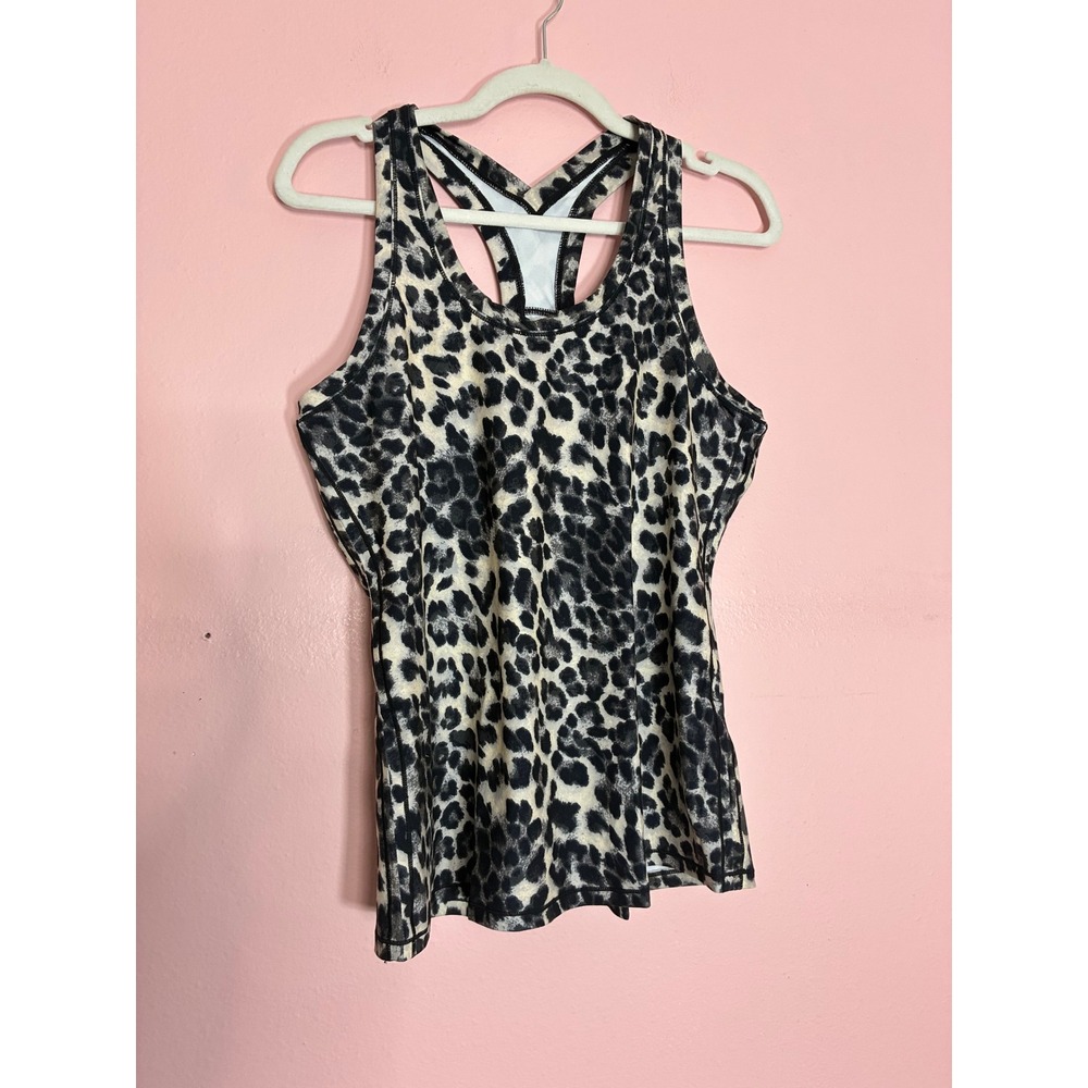 Rae Mode Medium Leopard Print Athletic Tank Top Racerback Stretch BNWOT